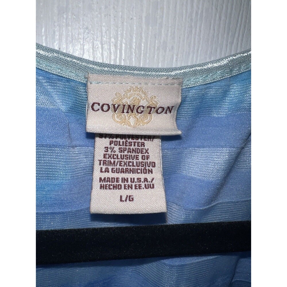COVINGTON Blouse Sz L Tank Top Scalloped layered Mermaid Fairy y2k ethereal boho - Picture 4 of 8